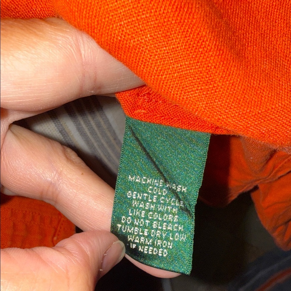 Lauren Ralph Lauren Orange Long Sleeve Shirt - Picture 8 of 9